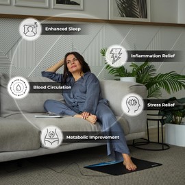 ARTTONA Grounding Mat for Better Sleep, Stress Relief & Wellness – Premium Grounding Mat for Feet, Desk, Bed & Floor – Durable, Eco-Friendly Material – 24x16inches Mat Includes 15 foot Connection Cord