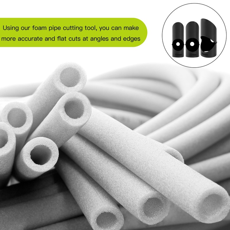 3 Piece Pipe Insulation Template, Foam Pipe Cutter Tool Set