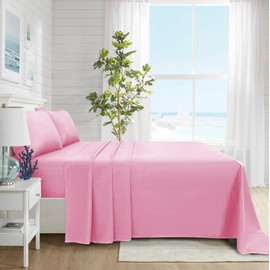 CHARKHAH Polycotton Flat Sheets with Single Double King Size Bed Ultra Soft Plain Top Sheet Dyed in Trendy Colors Hotel Collection Sheets Ideal for Winter & Summer Bedding (Baby-Pink, Double)
