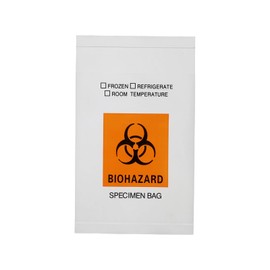 200 Count 6x9 Inch Biohazard Specimen Bags, Plastic Transport Zip Bags with Outside Pocket for Lab Use