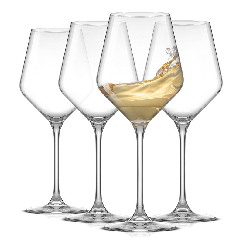 JoyJolt Layla White Wine Glasses, Set of 4 Italian Glasses,