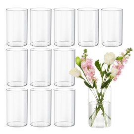 Devilfire 12Pcs Glass Cylinder vases for Centerpieces, 6 Inches Tall Flower V...