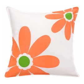 Greendale Home Fashions 20in Square Cotton Throw-Pillows, 20"x20", Daisy Orange