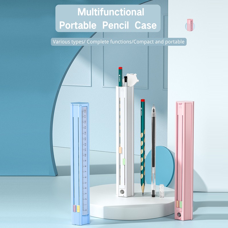 Cute Pencil Box Hexagonal with 6 Pencils Standing Pen Holder