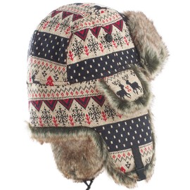 Janey&Rubbins Cold Weather Winter Gear Russian Ushanka Cossack Trooper Hat Trapper Hunter Headwear Pilot Aviator Cap (R, Red, M)