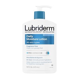 Lubriderm Daily Moisture Lotion, for Normal to Dry Fragrance Free, Unisex, 16 oz