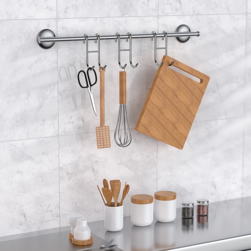 Over Shower Glass Door Hooks, 3 Pack Silver 304 Stainless