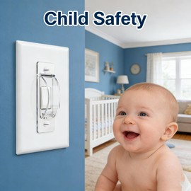 ZEFTV 2 Pack Toggle Light Switch Cover Guard Child Proof Wall Light Switch Lock Protects Your Lights from being Accidentally Turned On or Off by Children and Adults, Clear
