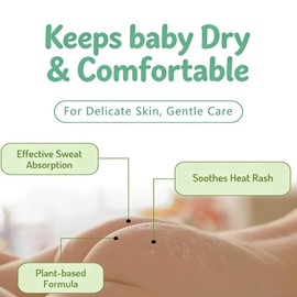 Talc-Free Baby Powder, Natural Cornstarch with Zinc Oxide, Hypoallergenic Formula for Sensitive Skin Chafe & Itch Relief, Help Prevent Diaper Rash, Gentle Care for Delicate Infant Diaper Area, 5oz