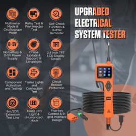 CMTOOL Power Circuit Probe Tester Kit, Car Circuit Tester 9-30V AC DC Voltage Meter, Fuse Tester Automotive Kit, with 14 Languages, 20ft Extension Test Line