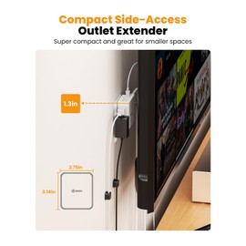 HONIZER Flat Outlet Extender with 4AC Side Outlet,Multi Plug with 20W USB C