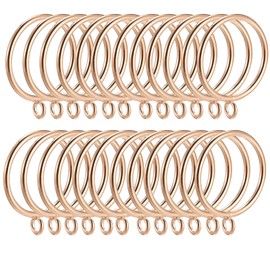 TA-VIGOR 24Pcs Metal Curtain Rings, 45mm Internal Diameter, Gold Tone