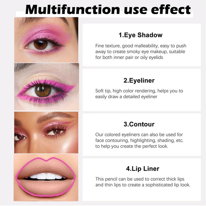 evpct 3Pcs Shimmer Pink & Shimmer Peach Red & Rose