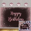 Pink Happy Birthday Backdrop Rose Gold Dot Glitter Sparkle Girl