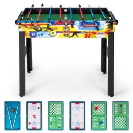 GYMAX 12 in 1 Multi Game Table, 48" Combo Game Table w/Billiards, Foosball, Ping Pong, Hockey, Shuffleboard, Bowling, Chess, Checkers, Backgammon and More for Party, Game Room, Family Night