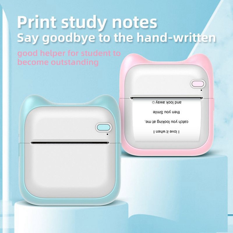 Portable Mini Printer Wireless BT Thermal Printer Easy Operation Compatible