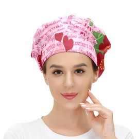 Women's Working Cap Cute Owls Love Bird Adjustable Working Hats with Sweatband and Elastic Toggle Head Cover