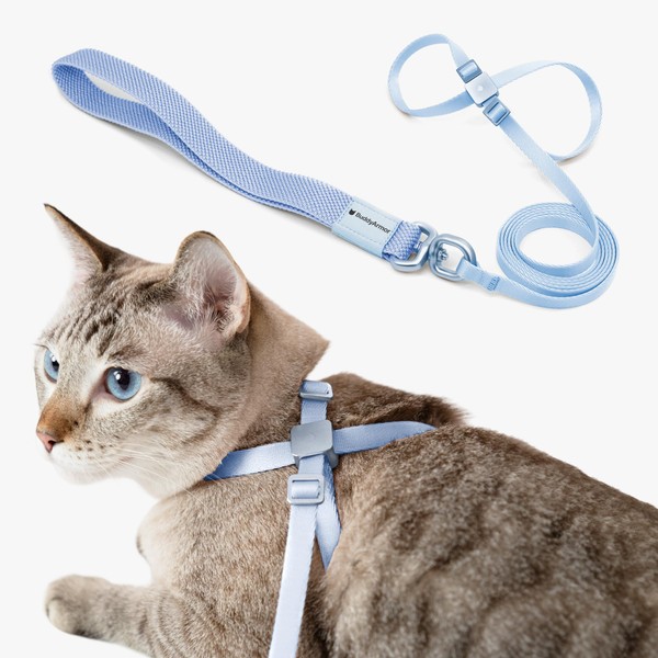 BuddyArmor Cat Harness and Leash 2-in-1, Escape Proof Anti-Chocking Harness