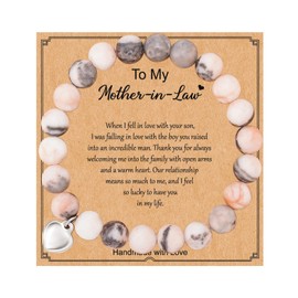 Stocking Stuffers Holiday Outfits for Women 2024 Mother Daughter Bracelets Mom Bracelet Daughter Bracelet from Mother Natural Stone Beaded Bracelet from Daughter