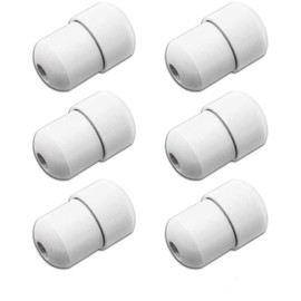 NA 6 Pcs Connector Metal Chrome Bathroom Light Pull Cord Joiner with Connector Clip Weighted Acorn Cord Pull Cord for Ceiling Light Switches Shower Blinds Fan Pull White