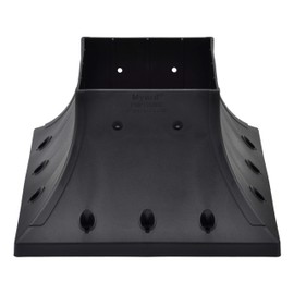 Myard PNP116060 6x6 Post Base Cover (Actual 5.5x5.5 Inches) Post Skirt Flange with Stainless Steel Screws, Post Bracket for Deck Porch Handrail Railing Support Trim Post Anchor (Qty 1, Black)