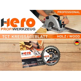 HERO Circular Saw Blade 165 x 20/16 mm 36 Teeth Carbide Saw Blade TCT Replacement Saw Blade for Woodworking Soft & Hardwood, Non-Ferrous Metals Universal Hand Saw, Mitre Saw, Table Saw, Chop Saw