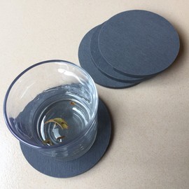 Diatomaceous Earth Coaster, Black, Non-Asbestos Inspected, Water Absorbent, Quick Drying, Diatomaceous Earth, Kitchen, Round Shape Coaster (W x D x H): 4.9 x 3.9 x 0.3 inches (10 x 10 x 0.8 cm) (Set