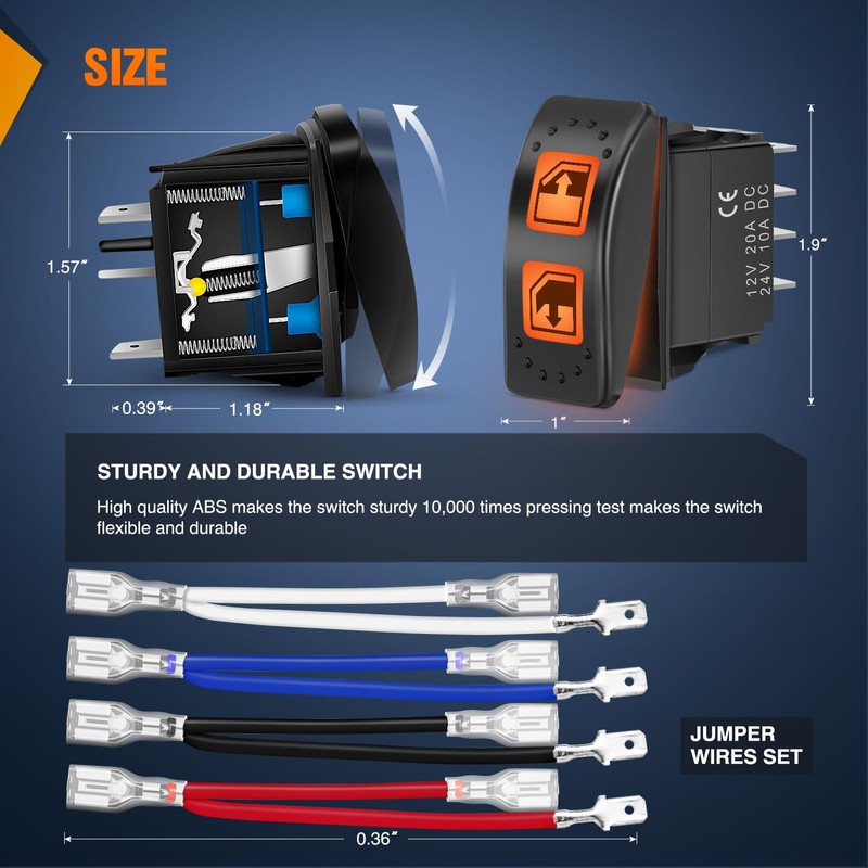 Nilight UTV Left Hand Driver Power Window Switch On Off