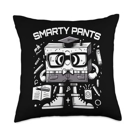 IQTEE Smarty Pants Funny Graphic Tees Throw Pillow, 18x18, Multicolor