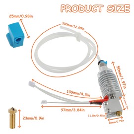 JAMHER Vyper 3D Printer Hotend Kit Replacement V5 J-Head Quality Brass Nozzle with 1 Silicone Socks and 2 0.4mm Nozzles for Vyper, Kobra Max, Kobra Plus