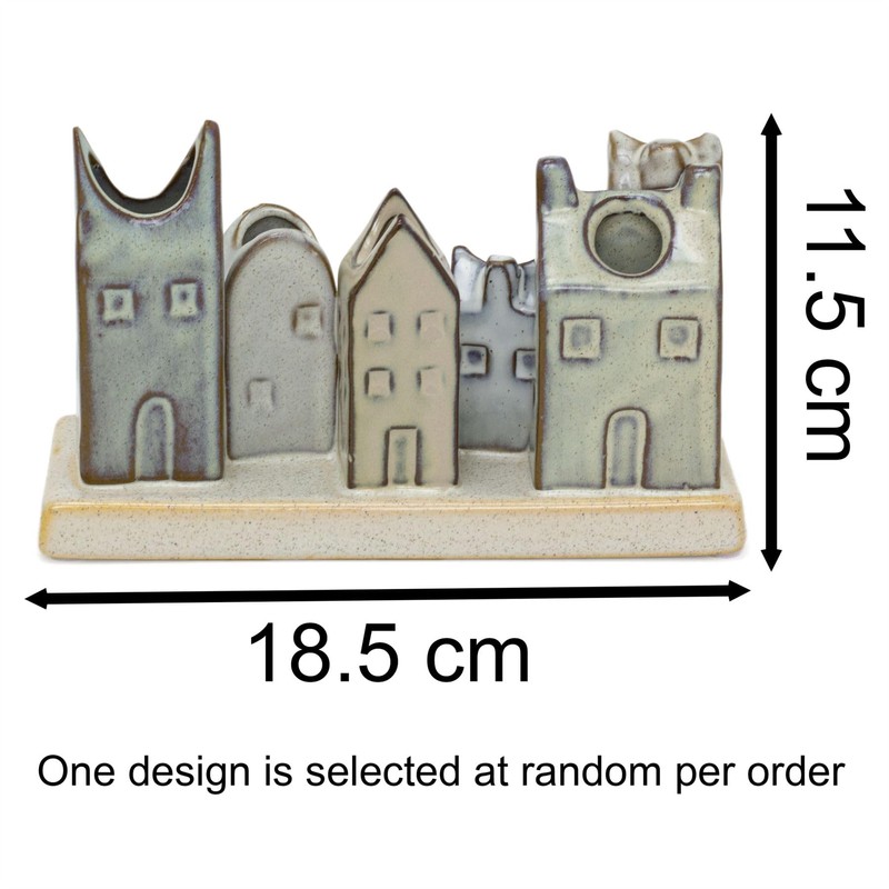 Mini Ceramic House Bud Vase Set | Rustic Glazed Posy