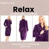 Camille Women's Super Soft Fleece Housecoat - Diamond Emboss Luxury