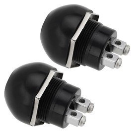 EMSea 2pcs 12V Waterproof Momentary Push Button ABS Horn Button DC12-24V 10A 2 Contacts Waterproof Switch for Use in Automobiles and Motorcycles Black