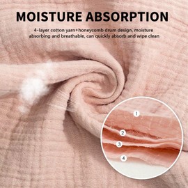 Leogony 3 PCS Baby Muslin Cloths for Baby, Muslin Squares for Newborn Wiping Feeding