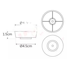 Herrajes Guerrero Pata Para Muebles Sala Circular 1.5cm Plástico Pack De 12 Ng