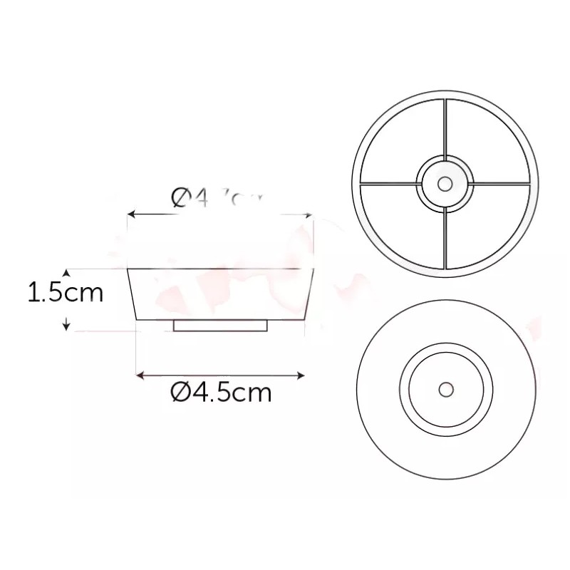 Herrajes Guerrero Pata Para Muebles Sala Circular 1.5cm Plástico Pack