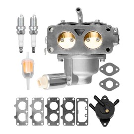 Carburetor Fit for Nikki 498751 266-091 266-2408 B&S 21-27 HP V-Twin Intek Engine, Carb with Fuel Pump Spark Plug Tune Up Kit