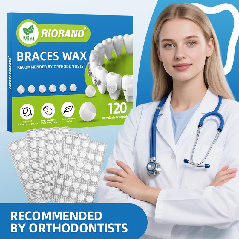 RioRand Orthodontic Wax for Braces Wax 120 Individual Hygienic Packaging