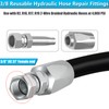 2Pcs 3/8inch Reusable Hydraulic Hose Field Repair Kit for Hydraulic