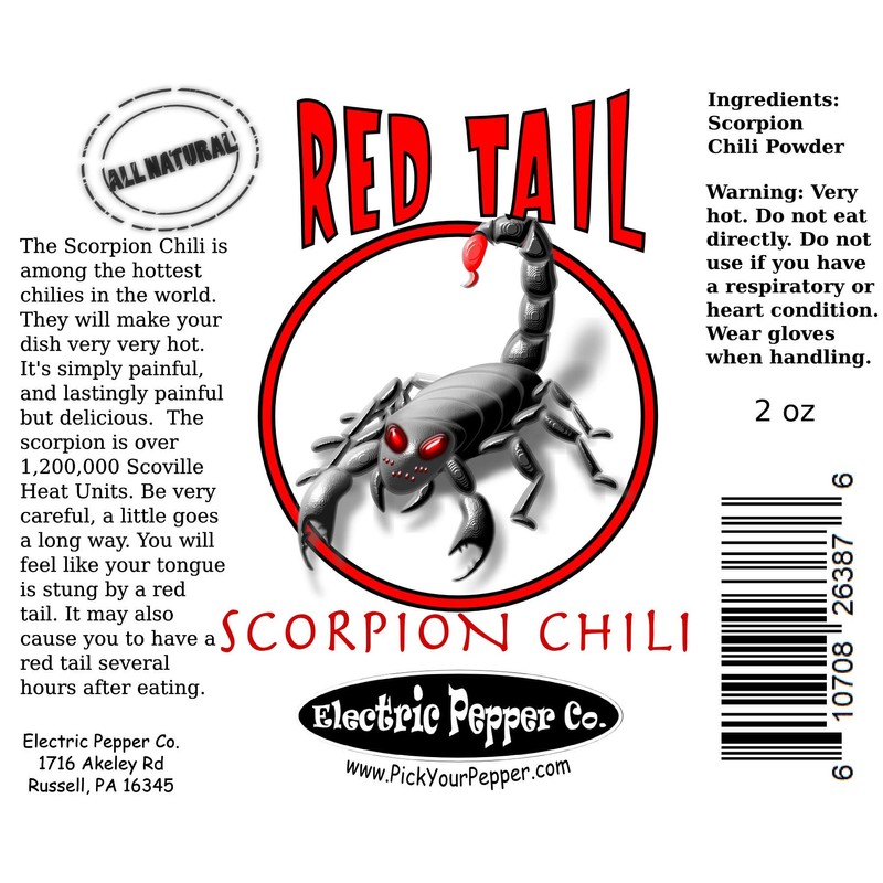 Scorpion Chili Powder Spice Seasoning Trinidad Moruga Red Tail