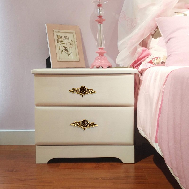 JUXYES Pack of 5 Euro Rose Decorative Cabinet Knobs with