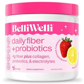 BelliWelli Daily Fiber Supplement with Probiotics, Electrolytes, and Collagen - Strawberry Lemonade, 6.4 oz