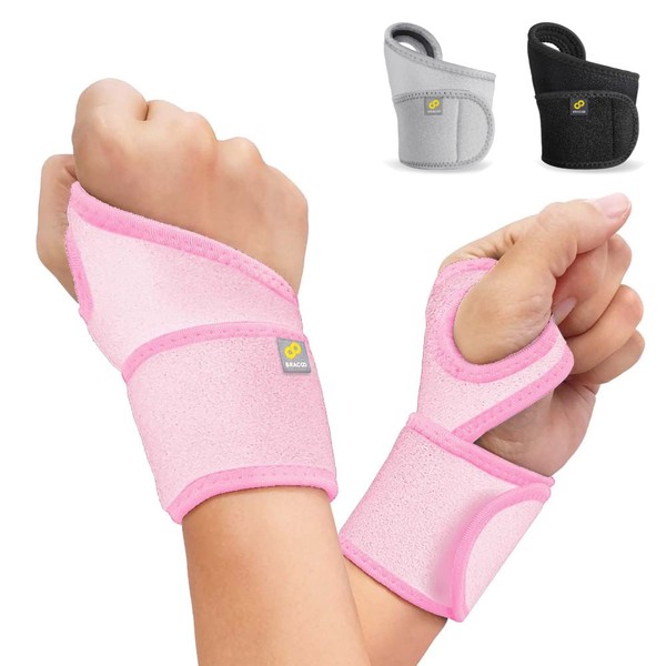Bracoo 2 Pack Wrist Compression Wrap Brace for Carpal Tunnel,