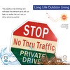 Stop No Thru Traffic Private Drive Sign 12" x 12"