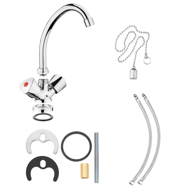 CORNAT LI113 1930 Lisa 2 Grip Pipe washbasin chr