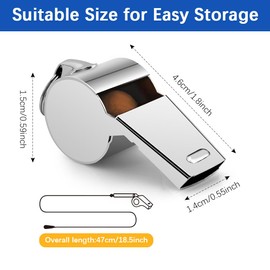 Whistle, Whistle for Coaches, 2 Pack Stainless Sports Whistles for Adults Coaches Whistles with Lanyard, Soccer Referee Whistle Loud Crisp Sound Whistle Emergency for Teachers Lifeguard Police Referee