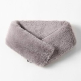 Lara 라라 뉴 자석 털 목도리-그레이 (캔버스백 증정) (LALAF172) LARA New Magnetic Fur Scarf - Gray (Canvas Bag Included) (LALAF172)