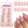 AddFavor French Tips Press on Nails Medium Square Fake Nails,