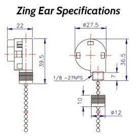 Txelegant Zing Ear ZE-268S1 Pull Chain Switch 3 Speed 4 Wire 125V 6A 250V 3A Repair Kits Replacement Rotary Control Fit for Ceiling Fans Antique Wall Lights Cabinet Lamps 2PCS