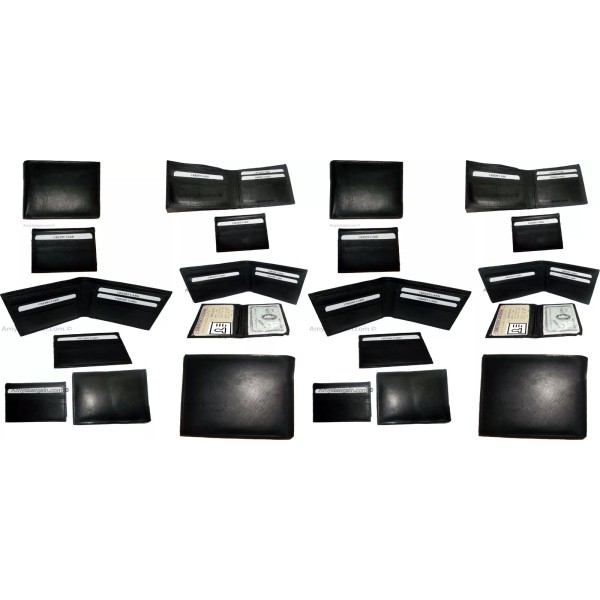 Unbranded Lot of 12 new men's soft leather black billfold
